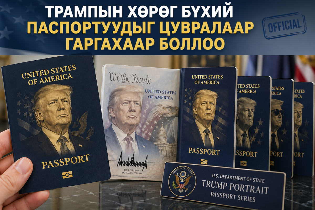 Трампын хөрөг бүхий паспортуудыг цувралаар гаргахаар болжээ.