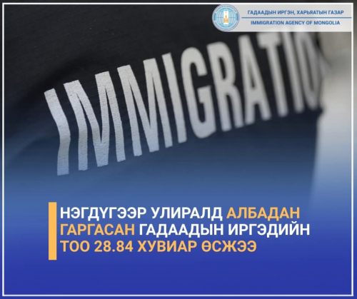 Албадан гаргасан гадаадын иргэдийн тоо 28 хувиар нэмэгджээ